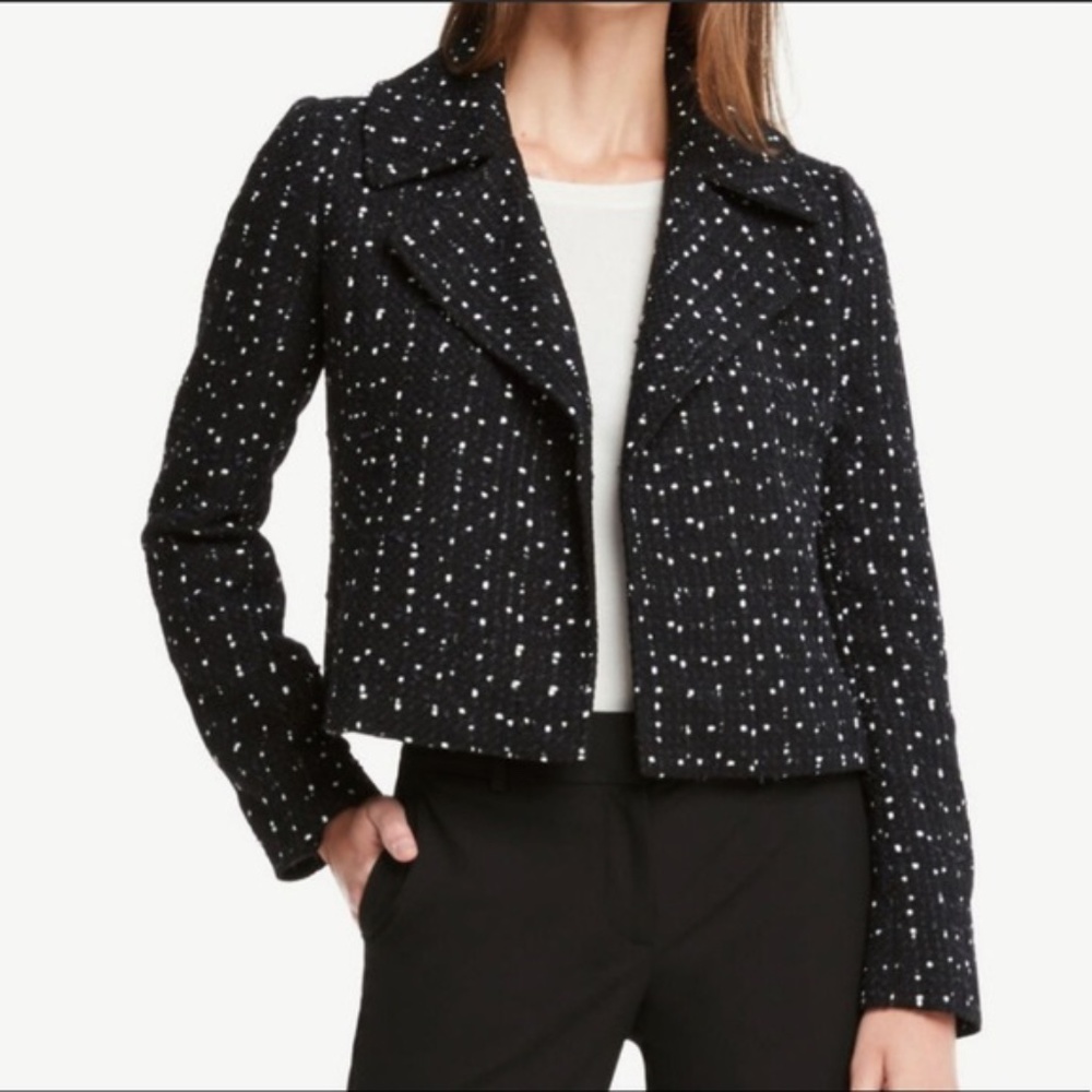 Ann Taylor Speckled Tweed Blazer Jacket